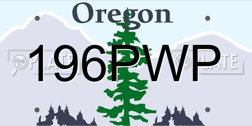 196PWP Oregon License Plate