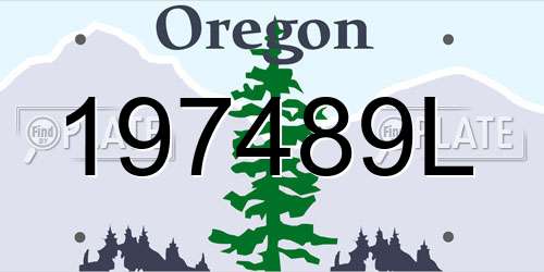 197489L Oregon License Plate