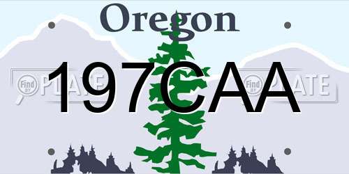 197CAA Oregon License Plate