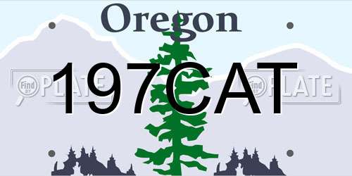 197CAT Oregon License Plate