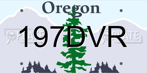 197DVR Oregon License Plate