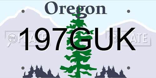 197GUK Oregon License Plate