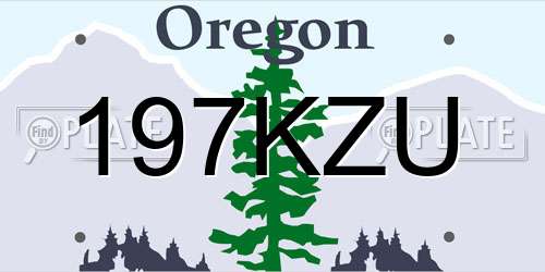 197KZU Oregon License Plate
