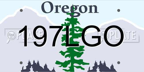 197LGO Oregon License Plate