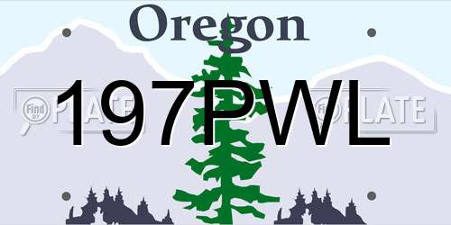 197PWL Oregon License Plate