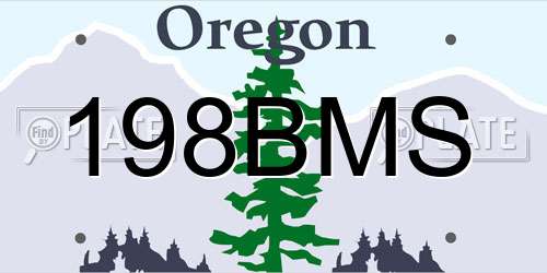 198BMS Oregon License Plate