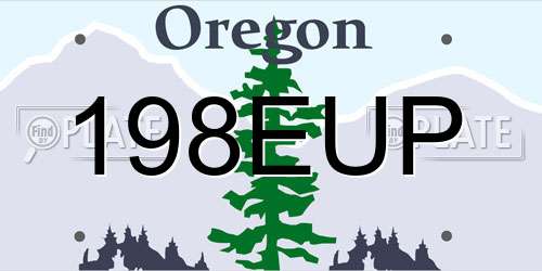 198EUP Oregon License Plate