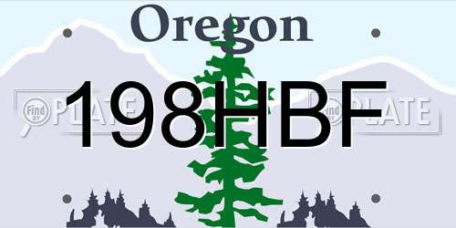 198HBF Oregon License Plate