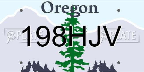 198HJV Oregon License Plate