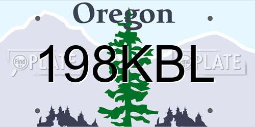 198KBL Oregon License Plate