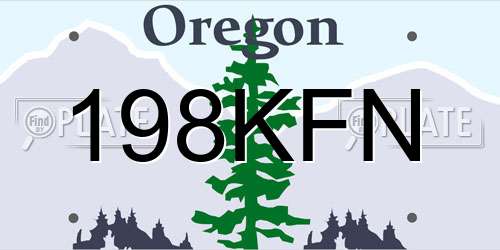 198KFN Oregon License Plate