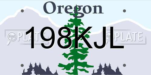 198KJL Oregon License Plate
