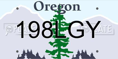 198LGY Oregon License Plate