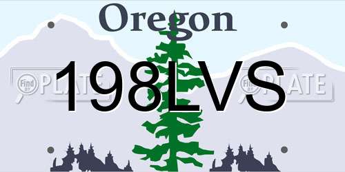 198LVS Oregon License Plate