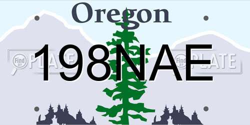 198NAE Oregon License Plate