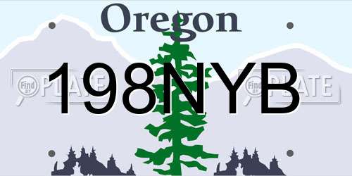 198NYB Oregon License Plate
