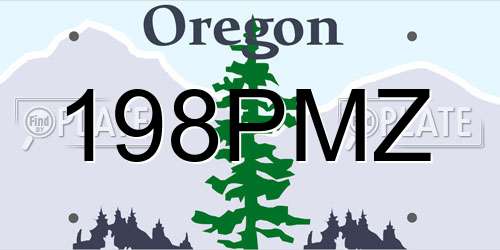198PMZ Oregon License Plate