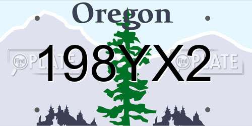 198YX2 Oregon License Plate