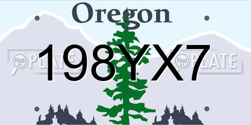 198YX7 Oregon License Plate
