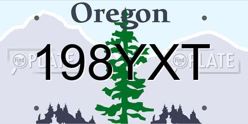 198YXT Oregon License Plate