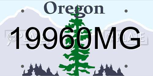 19960MG Oregon License Plate