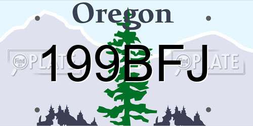 199BFJ Oregon License Plate