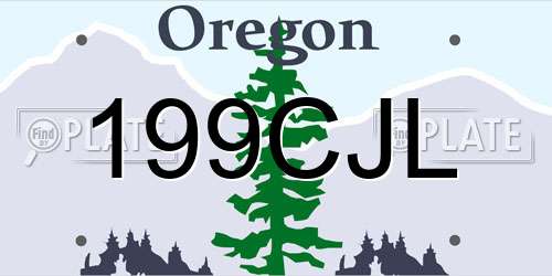 199CJL Oregon License Plate