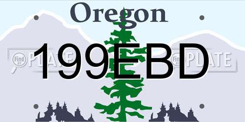 199EBD Oregon License Plate