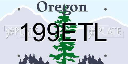 199ETL Oregon License Plate