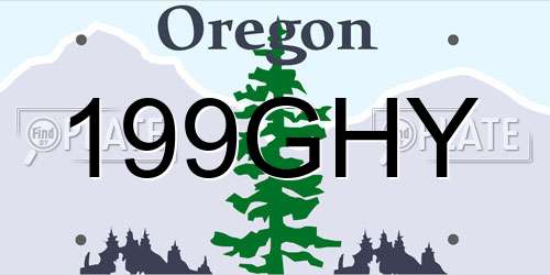 199GHY Oregon License Plate