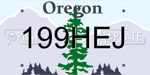 199HEJ Oregon License Plate
