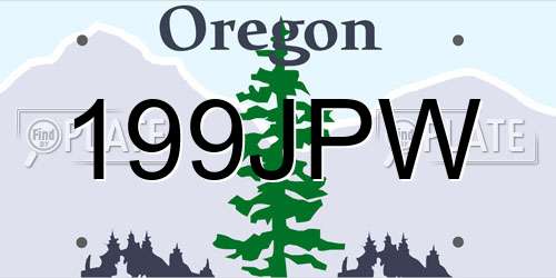 199JPW Oregon License Plate