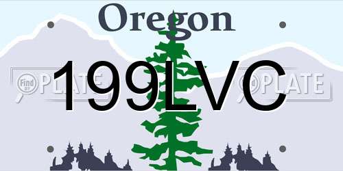 199LVC Oregon License Plate
