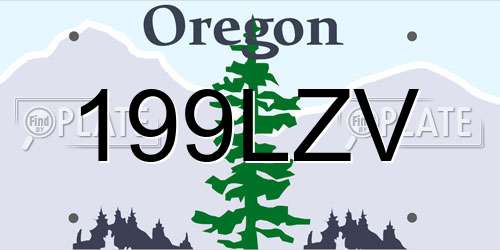 199LZV Oregon License Plate