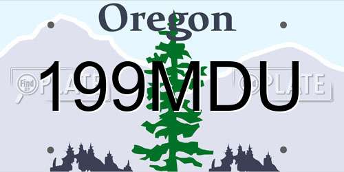 199MDU Oregon License Plate