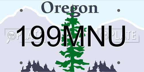 199MNU Oregon License Plate