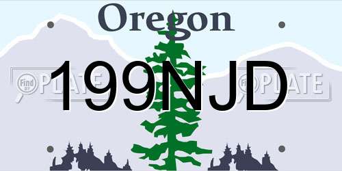 199NJD Oregon License Plate