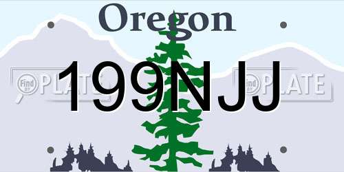 199NJJ Oregon License Plate