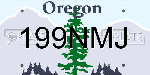 199NMJ Oregon License Plate