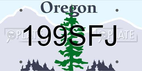199SFJ Oregon License Plate