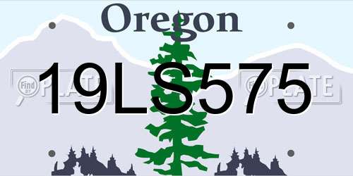 19LS575 Oregon License Plate