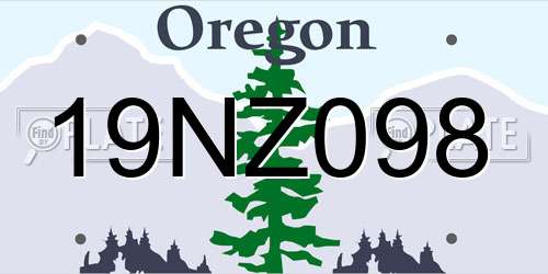 19NZ098 Oregon License Plate