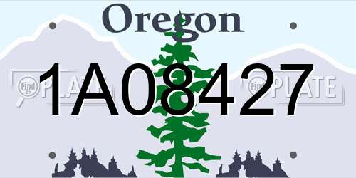 1A08427 Oregon License Plate