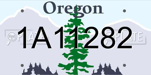 1A11282 Oregon License Plate