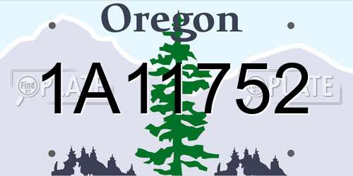 1A11752 Oregon License Plate