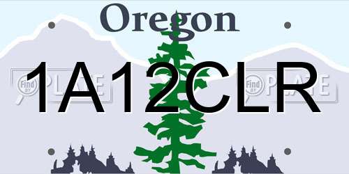 1A12CLR Oregon License Plate