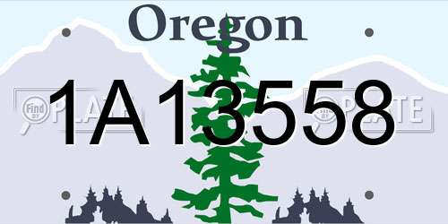 1A13558 Oregon License Plate