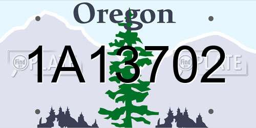1A13702 Oregon License Plate