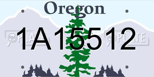 1A15512 Oregon License Plate