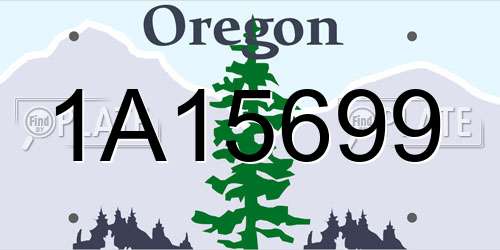1A15699 Oregon License Plate